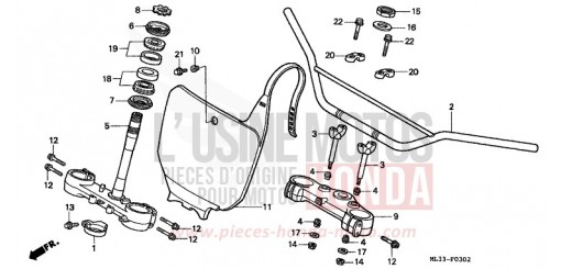 ROHRGRIFF/OBERE BRUECKE/ LENKSCHAFT (CR500RT-) CR500RT de 1996